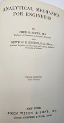 Analytical Mechanics for Engineers by Seely & Ensign (Hardcover, 1944, Third Ed)