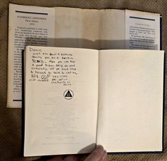 Alcoholics Anonymous HCDJ Third Edition 1983 Many Inscriptions & Hospital Insert