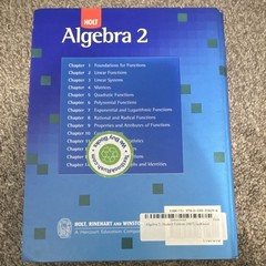Holt Rinehart Winston Algebra 2 Student Premier Online HC 2007 0-030-55829-6