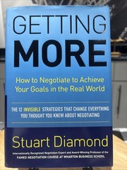 Signed True 1st Edition,1st Printing “Getting More”By Stuart Diamond Hardcover