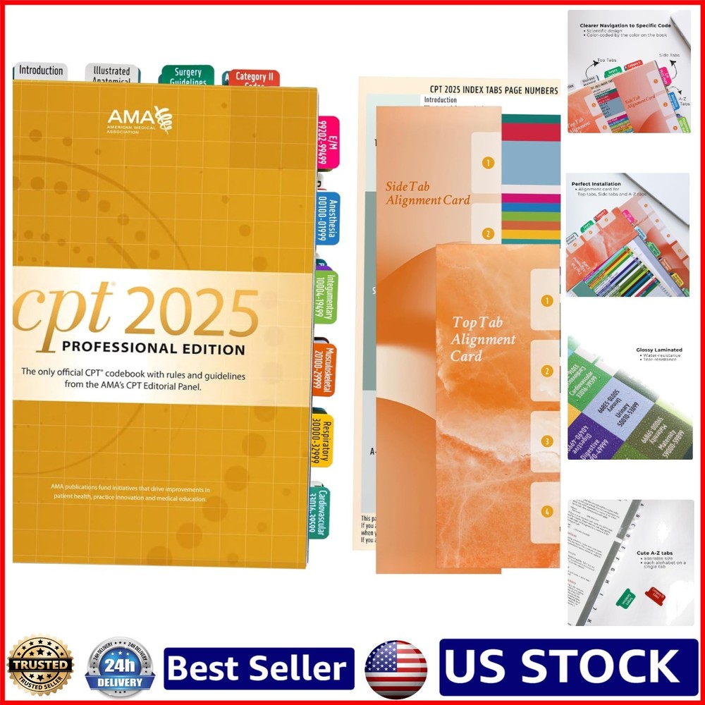 Streamline Your Coding with CPT 2025 Index Tabs – 50 Easy to Use Clear Tabs