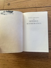 Basic Concepts In Modern Mathematics By John E. Hafstrom Hardcover 1961