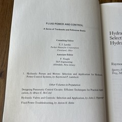 Hydraulic Pumps And Motors Selection And Application Raymond Lambeck 1983 HC