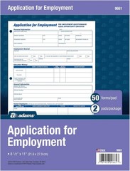 Efficient Employment Application Forms, 8.5 x 11 Inches, Legal Compliant, 2-Pack