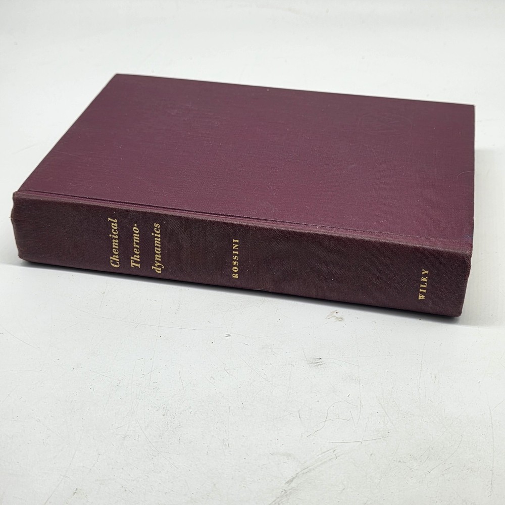 Chemical Thermodynamics Frederick D Rossini 1950 Hardcover w Original…