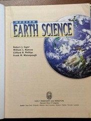 Modern Earth Science Holt, Rinehart and Winston HC Textbook 0-03-050609-3