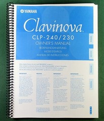 Yamaha CLP-240 CLP-230 Instruction Manual: 90 Pages & Protective Covers!