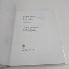 Wiley Engineering Statistics Fifth Edition Hardcover by Montgomery Runger Hubele