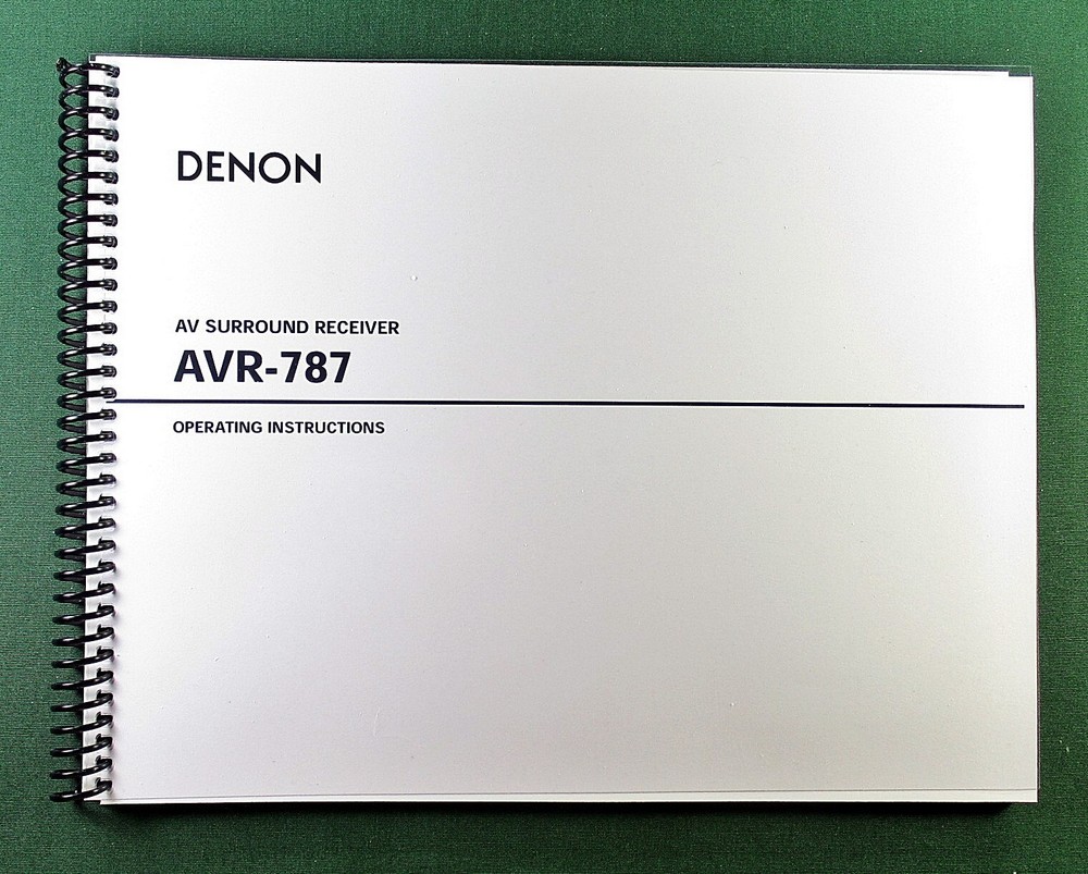 Denon AVR-787 Instruction Manual: 74 Pages & Protective Covers!
