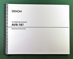 Denon AVR-787 Instruction Manual: 74 Pages & Protective Covers!