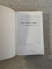 Modern European Thought by Baumer, F. Paperback / softback Book The Fast Free