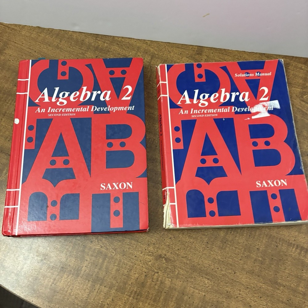Lot Of 2 Saxon Algebra 2 Textbook & Solutions 1995
