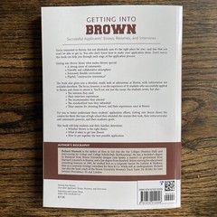 Getting Into Brown Successful Applicants Essays, Resumes book college university