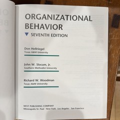 Organizational Behavior John Slocum Don Hellriegel College University Vintage