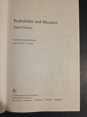Probability and Measure (Billingsley) 3rd Ed. (Wiley Series in Probability)