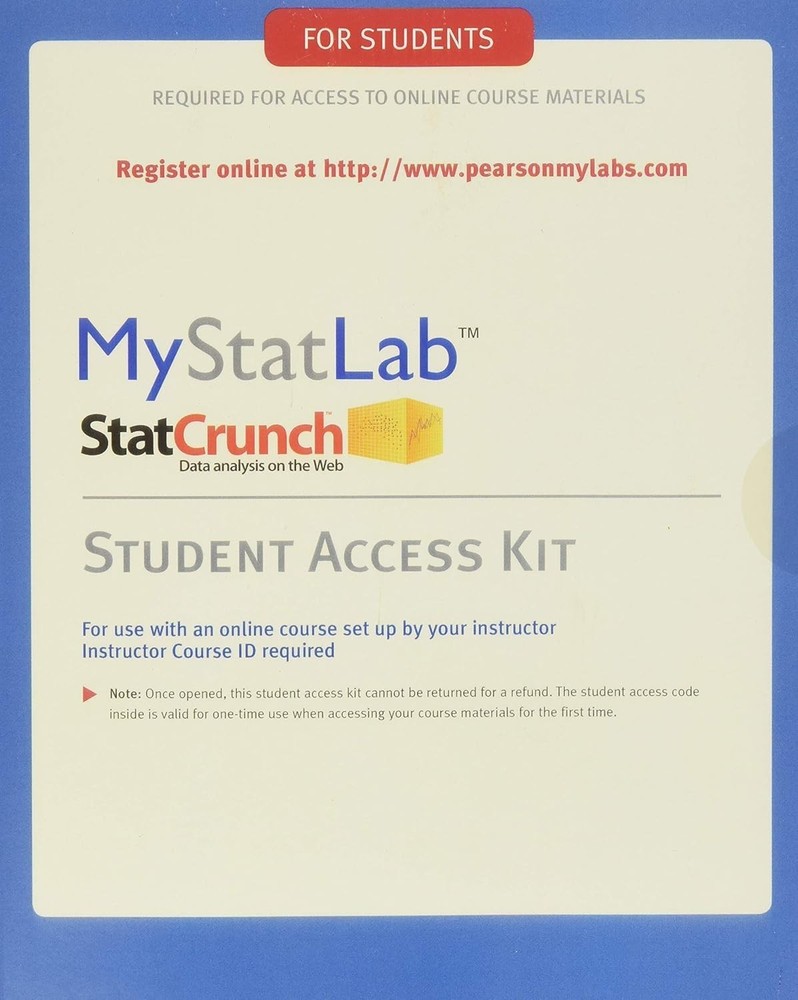 MyStatLab Student Access Code Kit: Including Statcrunch – FAST Delivery!