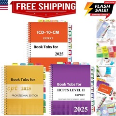 Index Tabs for CPT, AAPC Version ICD-10-CM & HCPCS Level II 2025, 3 Set Bundl…