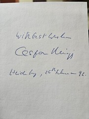 Signed by the author,Peptides As Probes in Muscle Research, by Ruegg, Johann C.