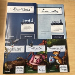 Lot 5 All About Reading + Spelling Level 1 Teacher’s Manuals + Readers 1-3 Set