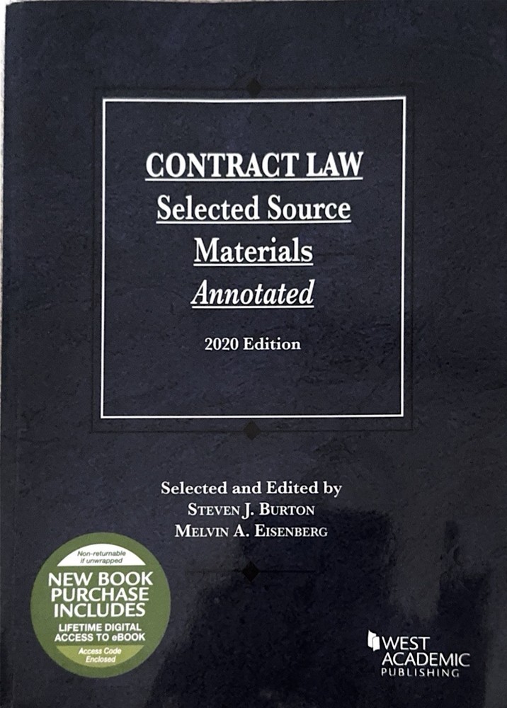 Contract Law Selected Source Materials Annotated 2020 Edition