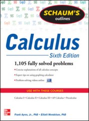Schaum’s Outline of Calculus, 6th Edition: 1,105 Solved Problems + 30 Vid – GOOD