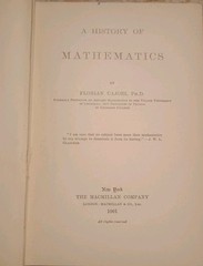 RARE “A History of Mathematics” by Florian Cajori 1901 (Antique Hardcover)