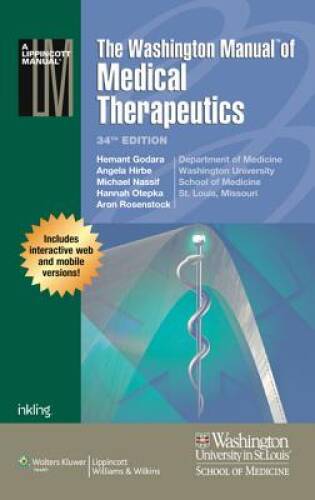 The Washington Manual of Medical Therapeutics, Print Online – VERY GOOD