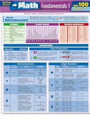 Math Fundamentals 1 Quizzer (Quick – Pamphlet, by BarCharts Inc. – Very Good
