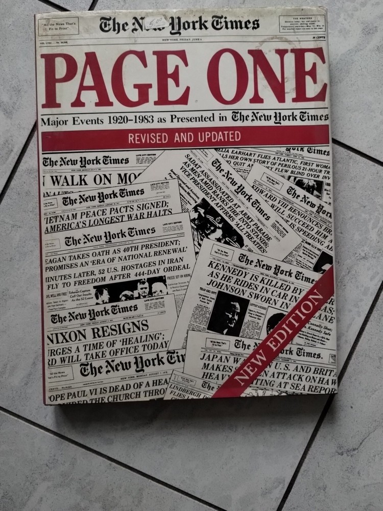 THE NEW YORK TIMES PAGE ONE Major Events 1920-1983 292 pages Hard Back 15.5X11.5