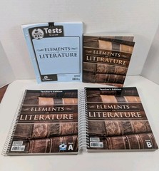 BJU Press Elements of Literature Teachers Edition A&B Tests Key Student Textbook