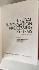 Neural Information Processing Systems Anderson AIP 1988 NIPS 1987 NEW Hardcover