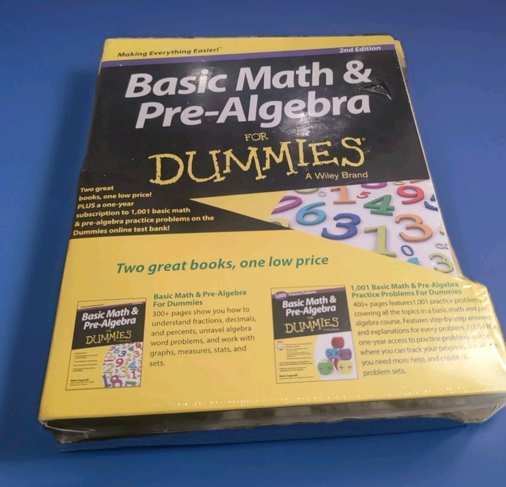 BASIC MATH PRE-ALGEBRA For Dummies Practice Problems 2nd Edition New Easier