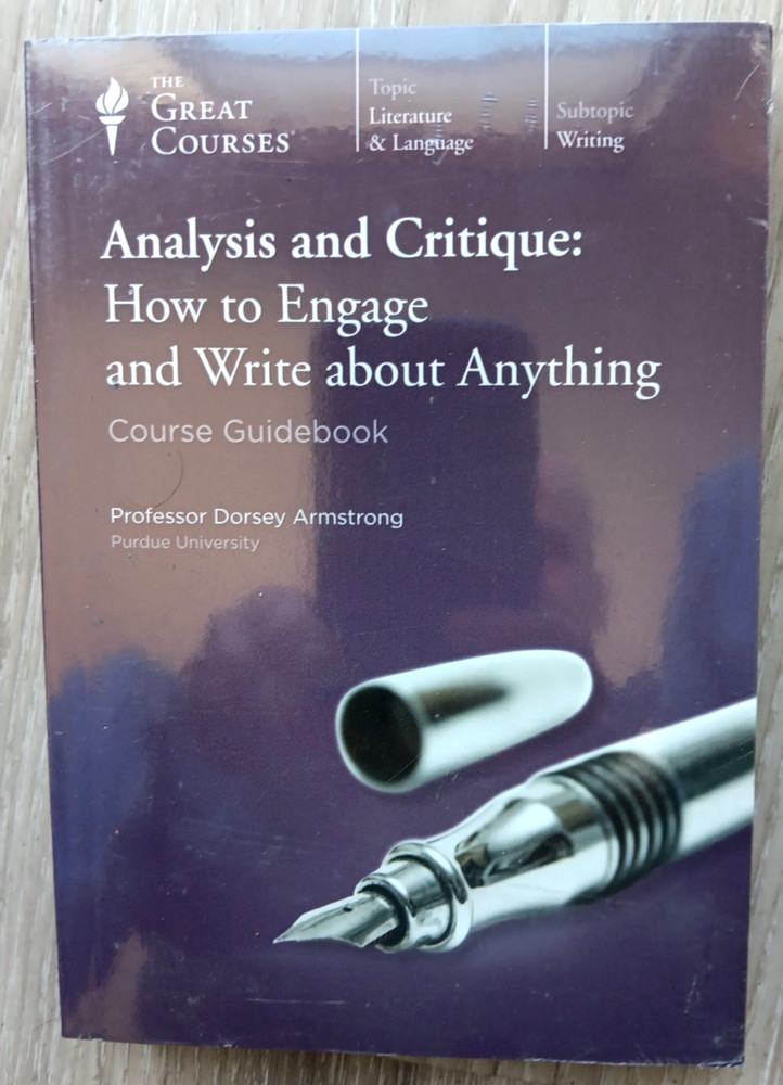 Great Courses – Analysis and Critique – DVD & Guidebook – NEW SEALED