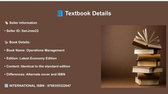 Operations Management by William J. Stevenson 13TH INTL ED