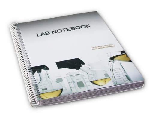 Lab Notebook Spiral Bound 100 Carbonless Pages (Copy Page Perforated) : …
