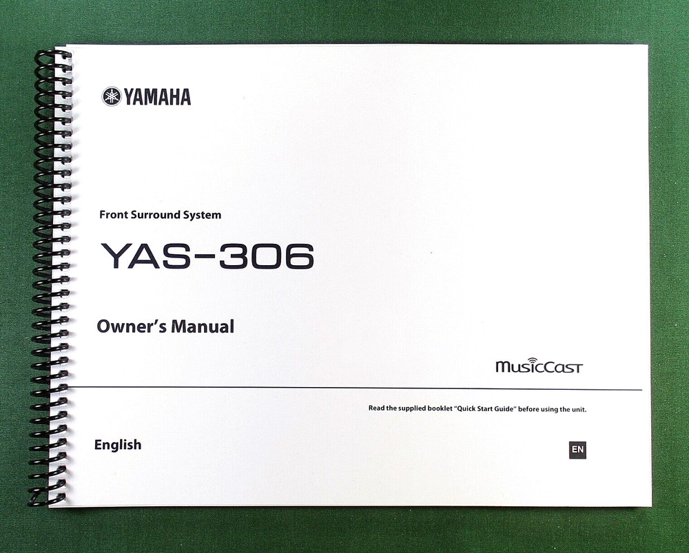 Yamaha YAS-306 Instruction Manual: Full Color 40 Pages & Protective Covers!