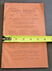VTG 1929 Science Abstracts Section A. Physics Monthly Booklet 184 Pages