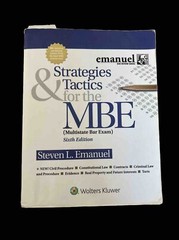 Emanuel Bar Review Ser.: Strategies and Tactics for the MBE Sixth Edition