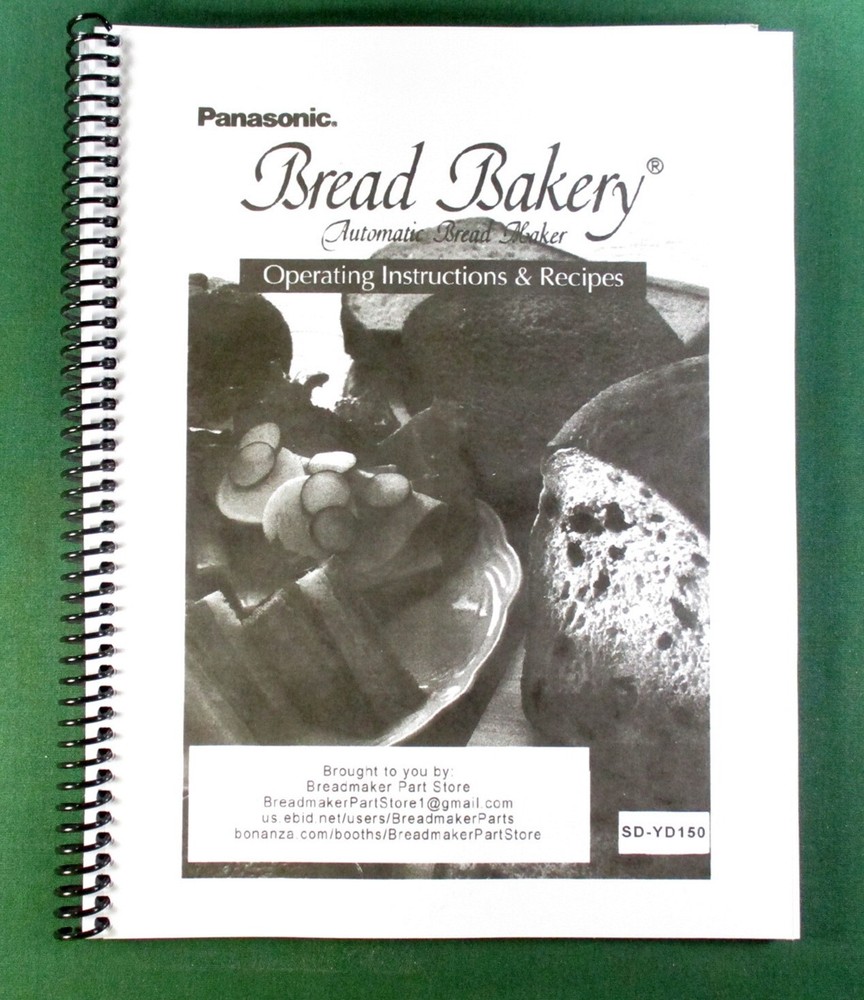 Panasonic SD-YD150 Bread Machine Owners Manual Recipes with Protective Covers!
