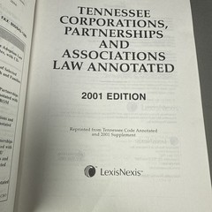 LexisNexis 2001 Tennessee Corporations Partnerships & Associations Law & CD ROM