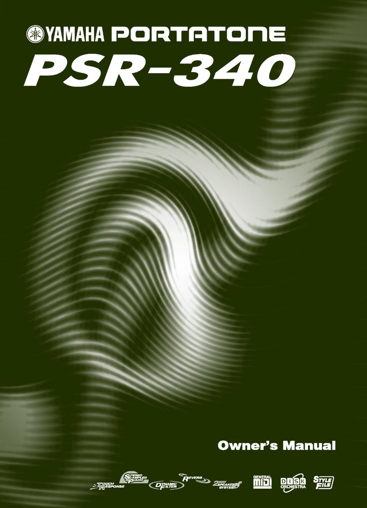 Yamaha PSR-340 Instruction Manual: 128 Pages & Protective Covers!