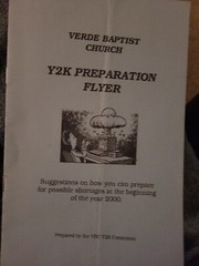 Y2K Preparation flyer 4 page Verde Baptist Church. Crease as shown. SB