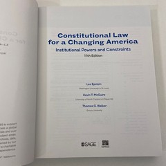 Constitutional Law for a Changing America CQPress SAGE 11th Ed 2023 TPB
