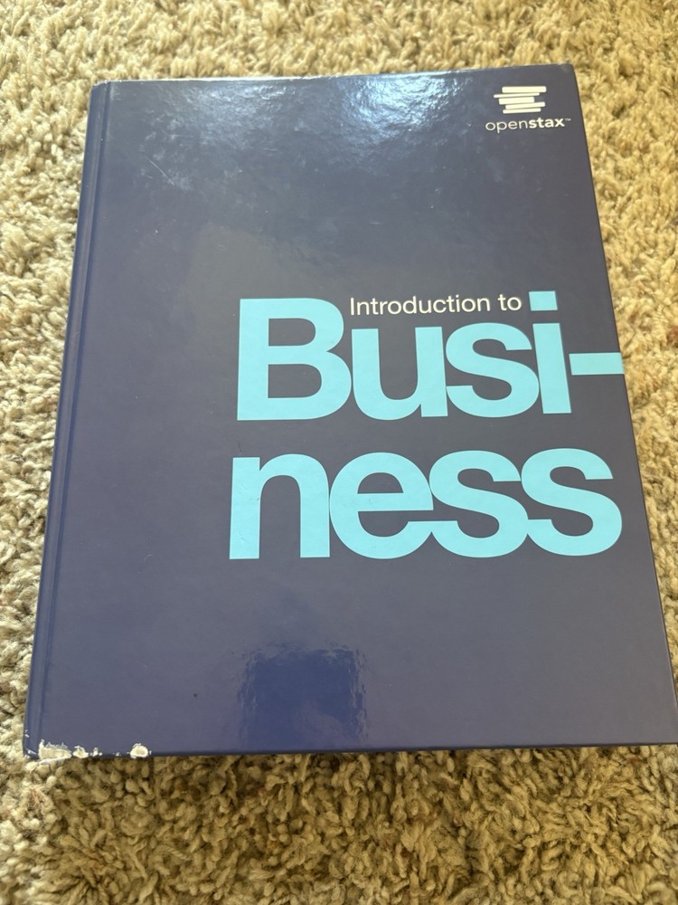 OpenStax Introduction to Business Hardcover Textbook ISBN 9781947172548