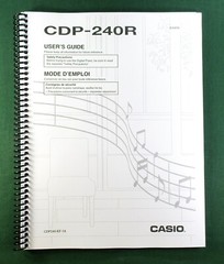 Casio CDP-240R Instruction Manual: 80 Pages Coil Bound & Clear Covers!