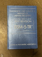 Diagnostic and Statistical Manual of Mental Disorders DSM-5-TR by American…