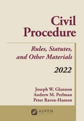 Civil Procedure: Rules, Statutes, and Other Materials, 2022 Supplement paperba