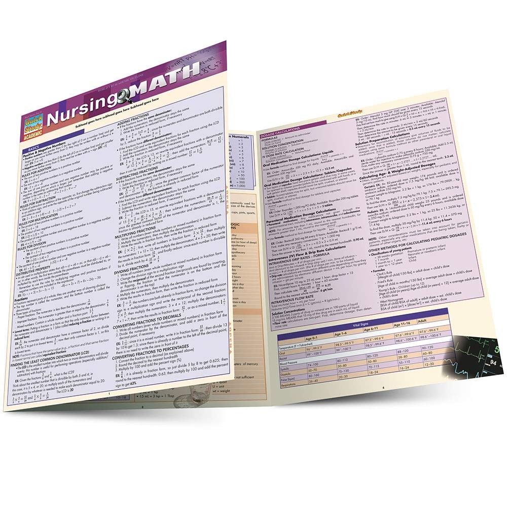 Nursing Math: a QuickStudy Laminated Reference Guide (Quick Study Academic) …