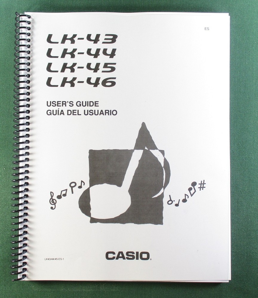 Casio LK-43 Instruction Manual: 44 Pages Coil Bound & Protective Covers!