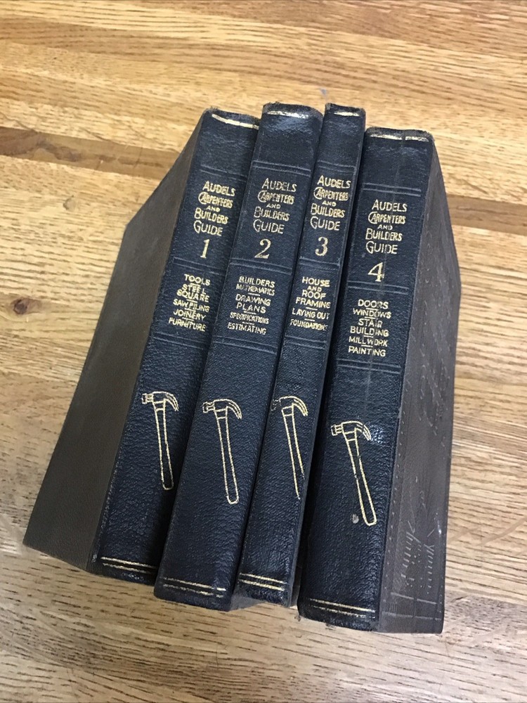 Audels Carpenters and Builders Guide Set Vol 1-4 Vintage 1923 First Printing